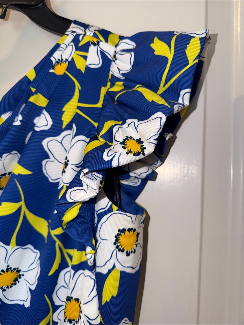 kate spade One-Shoulder Royal Blue & Yellow Floral Cocktail Midi Dress • size 6 - Picture 6 of 7